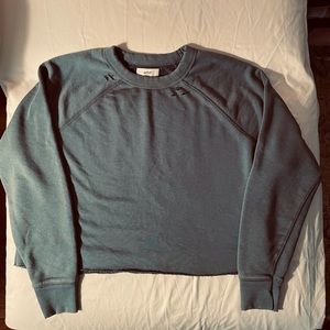 Aerie Cropped Distressed Blue Sweatshirt XS